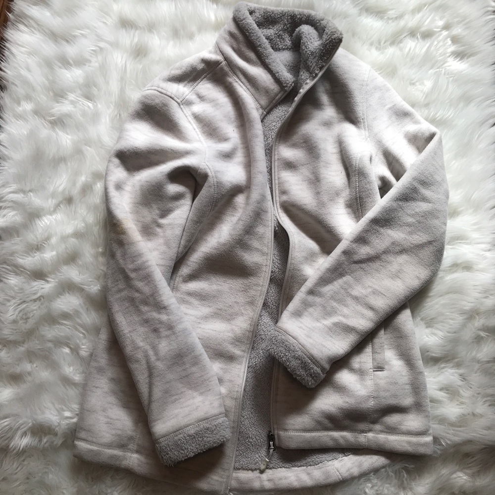 White Sherpa lined fleece jacket medium